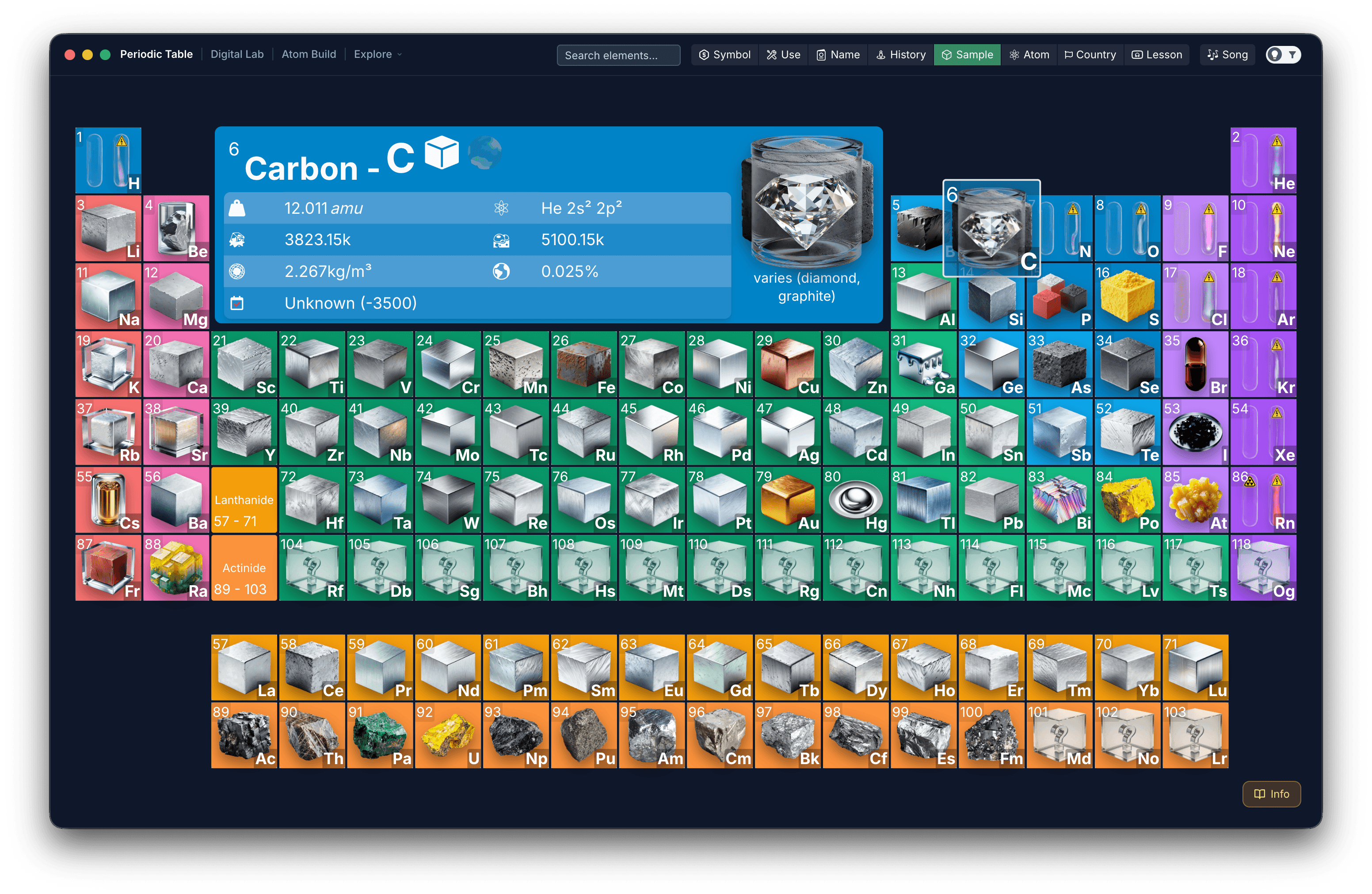 All 118 elements, offline in Digital Lab